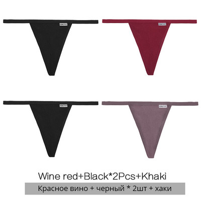 FINETOO 3Pcs/4Pcs Βαμβακερά στρινγκ Γυναικεία σέξι εσώρουχα G-string M-XL Girl σώβρακο Χαμηλό εσώρουχο T-back Γυναικείο εσώρουχο εσώρουχα