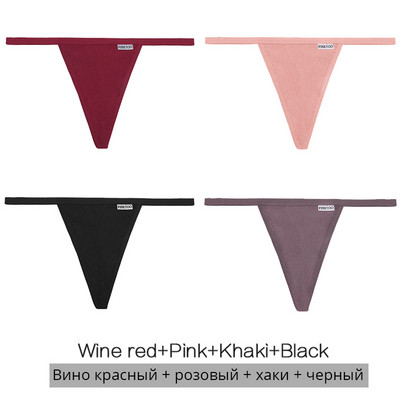 FINETOO 3Pcs/4Pcs Βαμβακερά στρινγκ Γυναικεία σέξι εσώρουχα G-string M-XL Girl σώβρακο Χαμηλό εσώρουχο T-back Γυναικείο εσώρουχο εσώρουχα