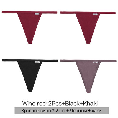 FINETOO 3Pcs/4Pcs Βαμβακερά στρινγκ Γυναικεία σέξι εσώρουχα G-string M-XL Girl σώβρακο Χαμηλό εσώρουχο T-back Γυναικείο εσώρουχο εσώρουχα