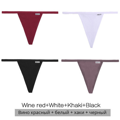 FINETOO 3Pcs/4Pcs Βαμβακερά στρινγκ Γυναικεία σέξι εσώρουχα G-string M-XL Girl σώβρακο Χαμηλό εσώρουχο T-back Γυναικείο εσώρουχο εσώρουχα