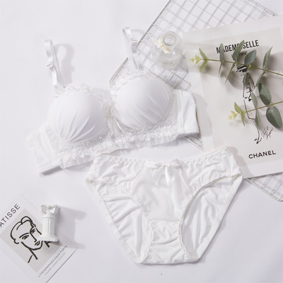 Uus juhtmevaba naiste pitsist rinnahoidjakomplekt Seksikas Bow Push Up aluspesu ülikond ilma traat rinnahoidja püksid Rinnahoidja pesu Naiste komplektid, suured 70-85