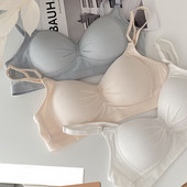 Lenjerie de corp japoneză, piept mic pentru femei, studentă adunată, secțiune subțire dulce, fără inel de oțel, sutien subțire anti-cădere