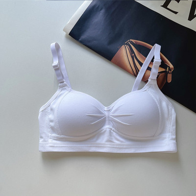 Lenjerie de corp japoneză, piept mic pentru femei, studentă adunată, secțiune subțire dulce, fără inel de oțel, sutien subțire anti-cădere