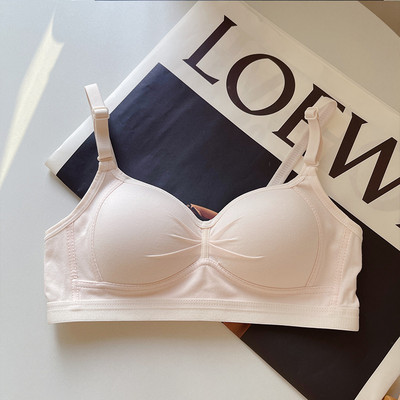 Lenjerie de corp japoneză, piept mic pentru femei, studentă adunată, secțiune subțire dulce, fără inel de oțel, sutien subțire anti-cădere