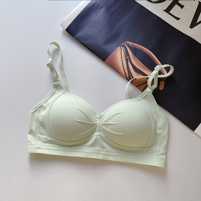 Lenjerie de corp japoneză, piept mic pentru femei, studentă adunată, secțiune subțire dulce, fără inel de oțel, sutien subțire anti-cădere