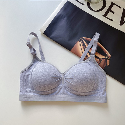 Lenjerie de corp japoneză, piept mic pentru femei, studentă adunată, secțiune subțire dulce, fără inel de oțel, sutien subțire anti-cădere