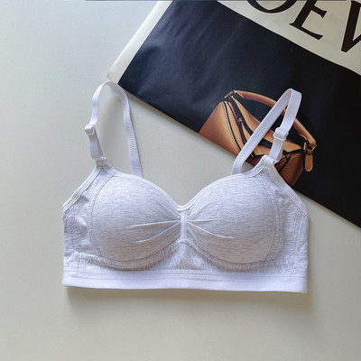 Lenjerie de corp japoneză, piept mic pentru femei, studentă adunată, secțiune subțire dulce, fără inel de oțel, sutien subțire anti-cădere