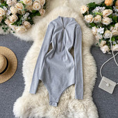 Teeuiear Slim v kaelusega tõmblukk elastne sügisene Naiste seksikas bodycon-body vabaaja 2021 talvine kõhn klubi mantel pikkade varrukatega Romper