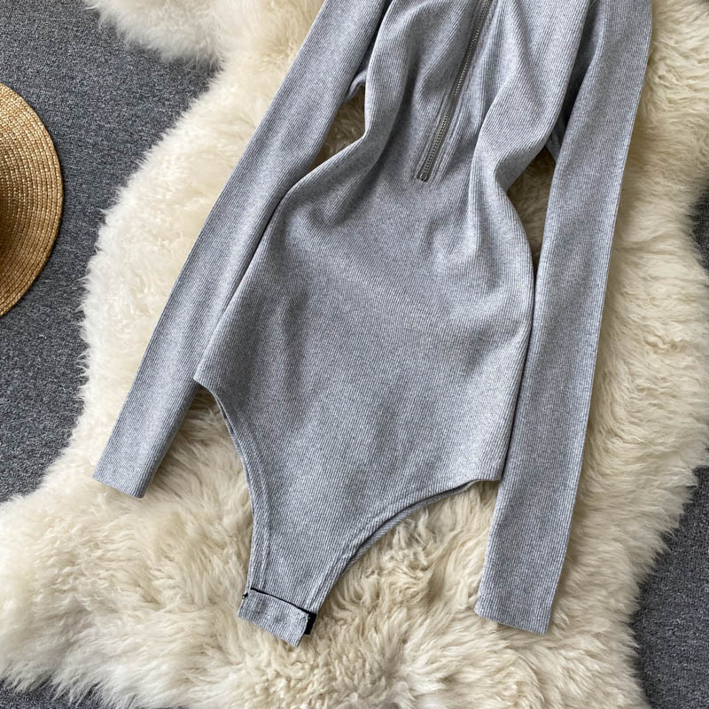 Teeuiear Slim v kaelusega tõmblukk elastne sügisene Naiste seksikas bodycon-body vabaaja 2021 talvine kõhn klubi mantel pikkade varrukatega Romper