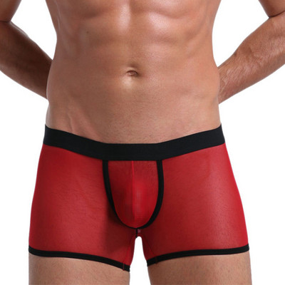 Σέξι ανδρικά διαφανή σορτς μπόξερ Σλιπ με διάφανο διχτυωτό πουγκί Εσώρουχα καλοκαιρινά εξαιρετικά λεπτά εσώρουχα Άνδρας Σέξι εσώρουχα Boxershort A50