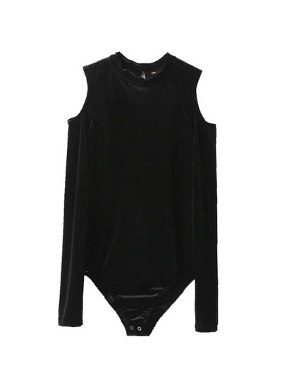 2017, toamnă, iarnă, elegant, catifea, subțire, sexy, body cu mâneci lungi, topuri pentru femei, cu gâtul O, salopetă dreaptă