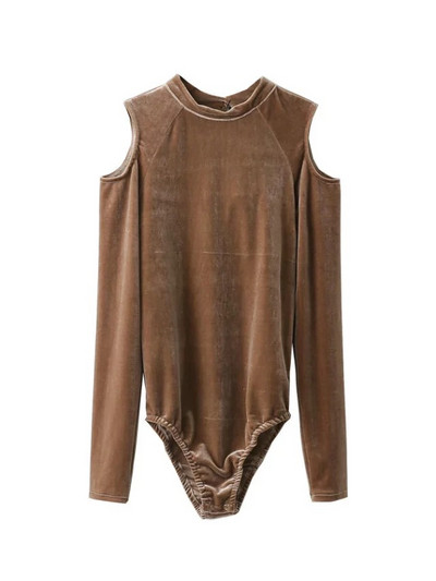 2017, toamnă, iarnă, elegant, catifea, subțire, sexy, body cu mâneci lungi, topuri pentru femei, cu gâtul O, salopetă dreaptă