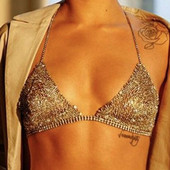 Triangle Cup Seksikas bikiinpesu Rhinestone rinnahoidja naistele ööklubi pidu Rind kristallist aluspesu kett Rave ehted