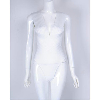 2018 New Celebrity Orange White Hollow Out Rayon Bandage Bodysuit One Piece Swimsuit Sexy Bodycon Bikini Wholesale Dropship