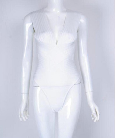 2018 New Celebrity Orange White Hollow Out Rayon Bodysuit One Piece Swimsuit Sexy Bodycon Bikini Χονδρική Dropship