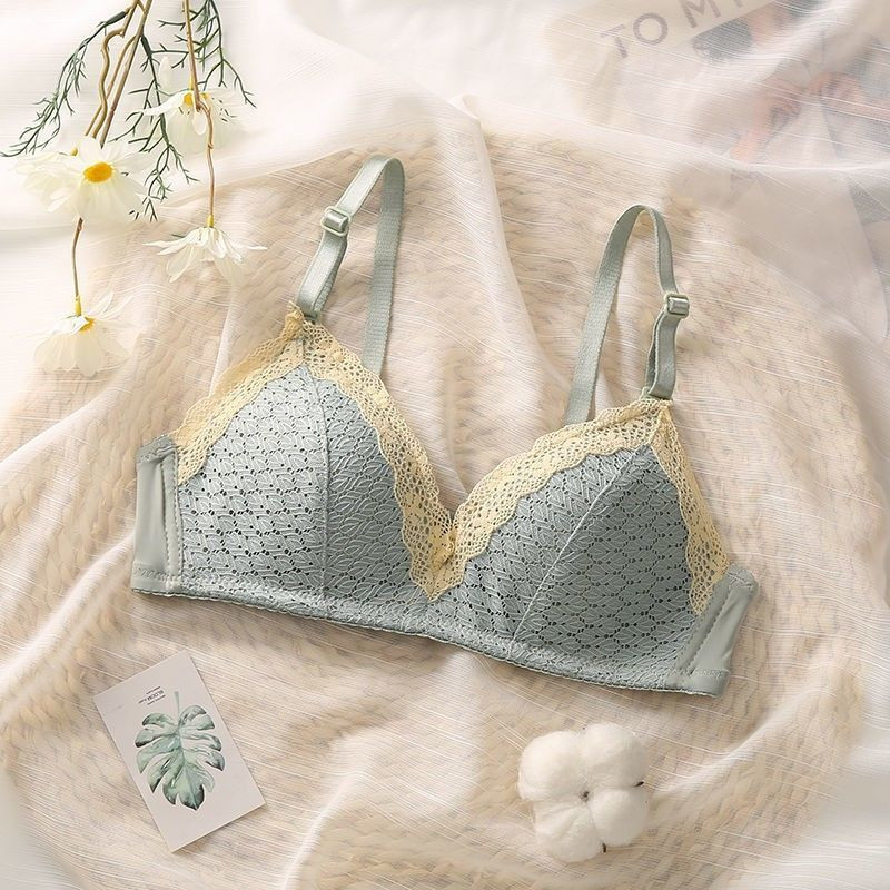 Confortabil, broderie florală, fără sudură, sexy, fără fir, sutiene din dantelă pentru femei sutien push-up Bralette Lenjerie de corp din bumbac moale Lenjerie