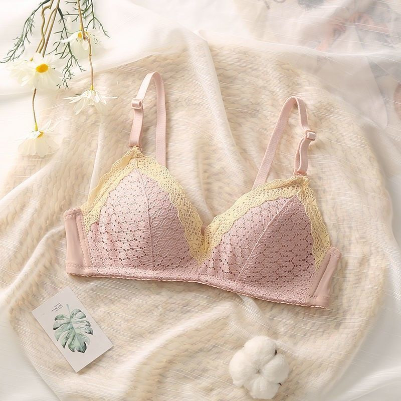 Confortabil, broderie florală, fără sudură, sexy, fără fir, sutiene din dantelă pentru femei sutien push-up Bralette Lenjerie de corp din bumbac moale Lenjerie