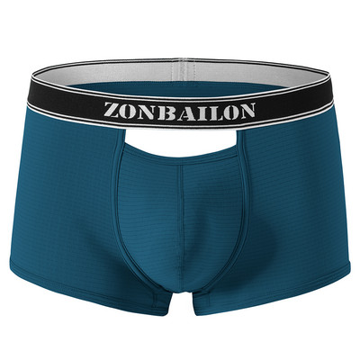 Slip boxer sexy pentru bărbați, cu design de personalitate, lenjerie moale și respirabilă