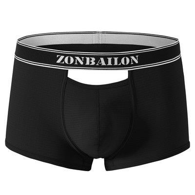 Slip boxer sexy pentru bărbați, cu design de personalitate, lenjerie moale și respirabilă