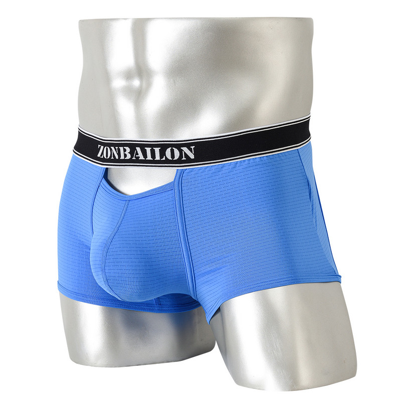 Slip boxer sexy pentru bărbați, cu design de personalitate, lenjerie moale și respirabilă