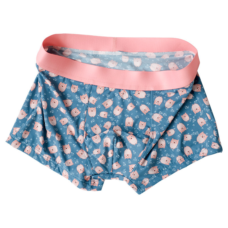 Chiloți bărbați 3 buc Lenjerie de gheață din mătase Boxer fără urmă, imprimare cu personalitate la modă, ultra-subțire, respirabilă, vânzare