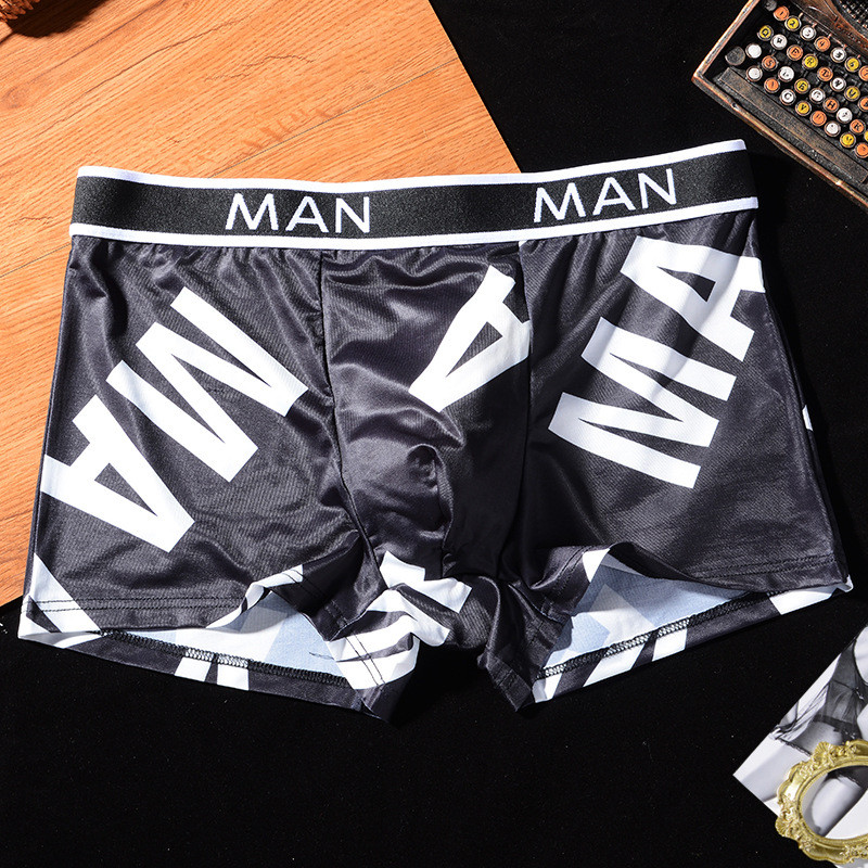 [Bloom the love] Lenjerie nouă pentru bărbați Boxer Letter Boxeri pentru bărbați Chiloți Bărbați Ropa Interior Hombre Cuecas Masculina Calzoncillos M-3XL