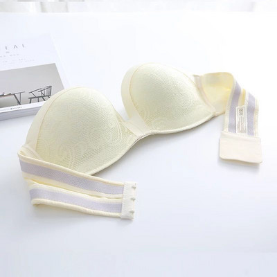 Sanderala seksikas naiste õmblusteta aluspesu Olkaimeta rinnahoidja pulmakleit Push Up pits nähtamatu seljata pesu