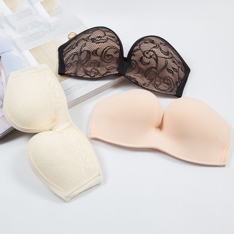 Sanderala seksikas naiste õmblusteta aluspesu Olkaimeta rinnahoidja pulmakleit Push Up pits nähtamatu seljata pesu