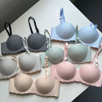 Секси сутиен Карирано безшевно бельо за жени No Trace Gather Бельо Push Up сутиени Intimates Bralette Дамско облекло