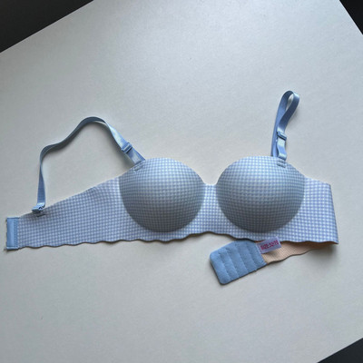 Seksikas rinnahoidja ruuduline trükitud õmblusteta aluspesu naistele No Trace Gather pesu Push Up rinnahoidjad Intiimsed Bralette naiste riided