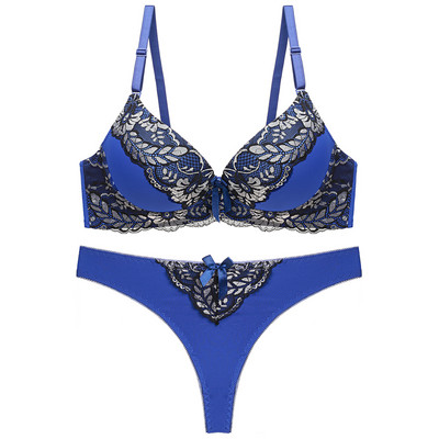 Σέξι δαντέλα Γυναικεία Push Up Σετ σουτιέν Παγιέτες Στριγκ Σουτιέν Σύντομα Σετ Γαλλικά Ρομαντικά οικεία εσώρουχα σετ εσώρουχα