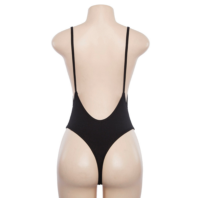 Σέξι κορμάκι Γυναικεία τζάμπα και μπλούζες Sexy Club Μαύρο λουράκι με σέσουλα πλάτη Αμάνικο φορμάκι Cami 2019 Νέα μόδα