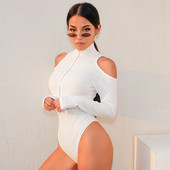 Naiste vabaaja turtlene kaelusega tõmblukuga varrukateta õhukesed õhukesed bodid Moodne naiste bodi 2019 suvesügis