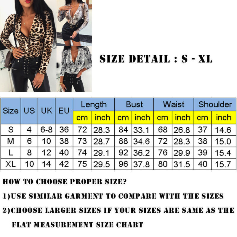 Toamnă Sexy Serpentine Model cu mâneci lungi cu decolteu în V Body pentru femei Moda leopard imprimat Skinny Rompe Bodysuits