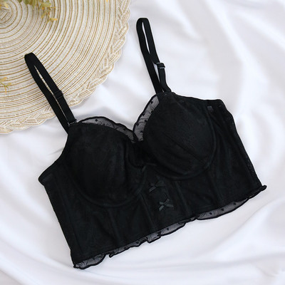 Mulberry siidivoodriga 3/4 tassi rinnahoidjad naistele õhukesed reguleeritavad tüübid mustad seksikas pitsist bralette igapäevaseks kandmiseks mõeldud juhtmevaba push-up rinnahoidja