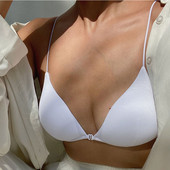Seksikas prantsuse puuvillane juhtmevaba rinnahoidja, pehme, õhuke kolmnurkne kauss, esikinnitusega seljata suvine naiste aluspesu, Bralettle 2020