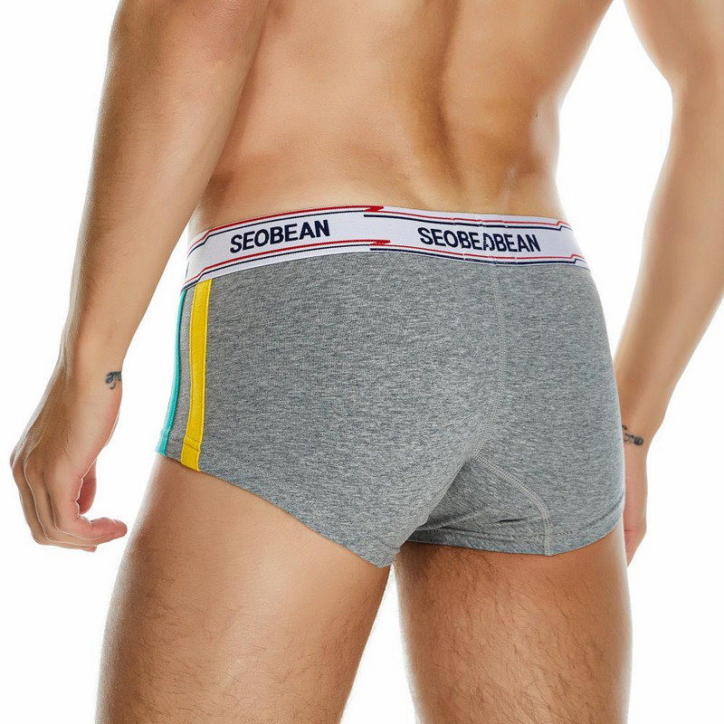Slip boxeri pentru bărbați de marca SEOBEAN Lenjerie de corp din bumbac respirabil Chiloți pentru bărbați Pantaloni scurți Boxer U geantă convexă 2023 Boxer nou pentru bărbați