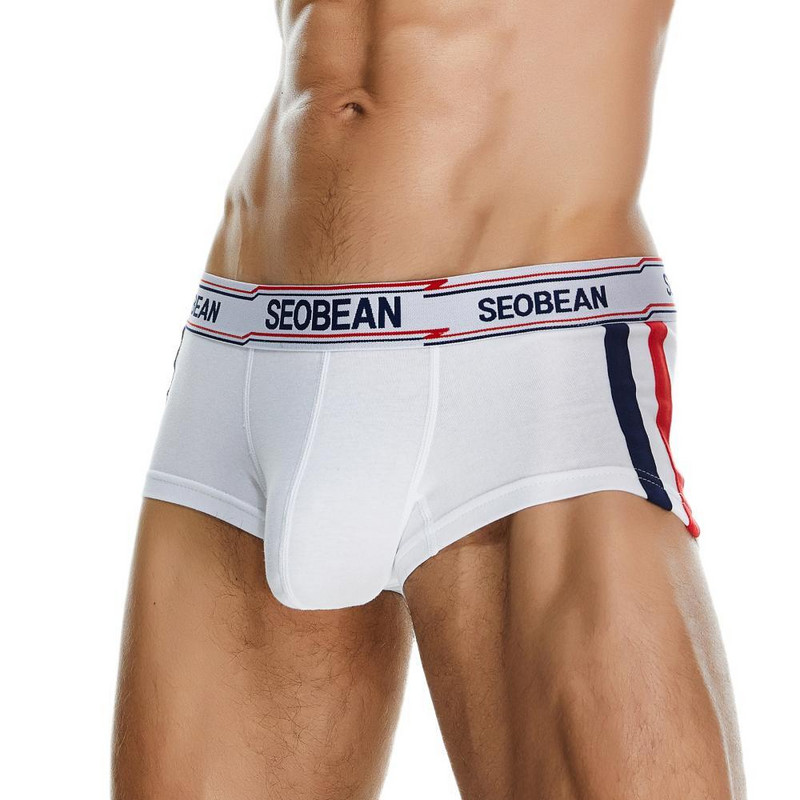 Slip boxeri pentru bărbați de marca SEOBEAN Lenjerie de corp din bumbac respirabil Chiloți pentru bărbați Pantaloni scurți Boxer U geantă convexă 2023 Boxer nou pentru bărbați