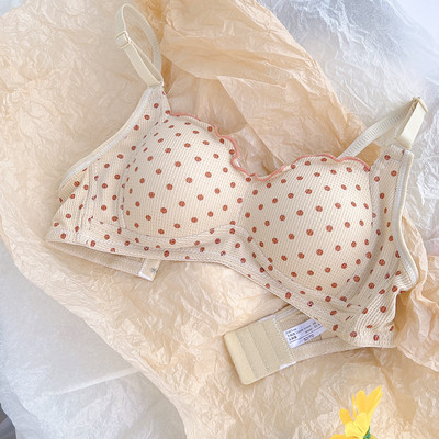 Γυναικείο σουτιέν χωρίς ραφές, σέξι μοτίβο με κουκκίδες Εσώρουχα που αναπνέουν λεπτό, αντιχαλαρωμένο γιαπωνέζικα γλυκά και χαριτωμένα κορίτσια Μαθητές