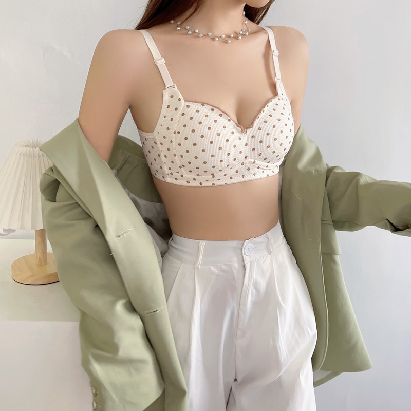 Γυναικείο σουτιέν χωρίς ραφές, σέξι μοτίβο με κουκκίδες Εσώρουχα που αναπνέουν λεπτό, αντιχαλαρωμένο γιαπωνέζικα γλυκά και χαριτωμένα κορίτσια Μαθητές