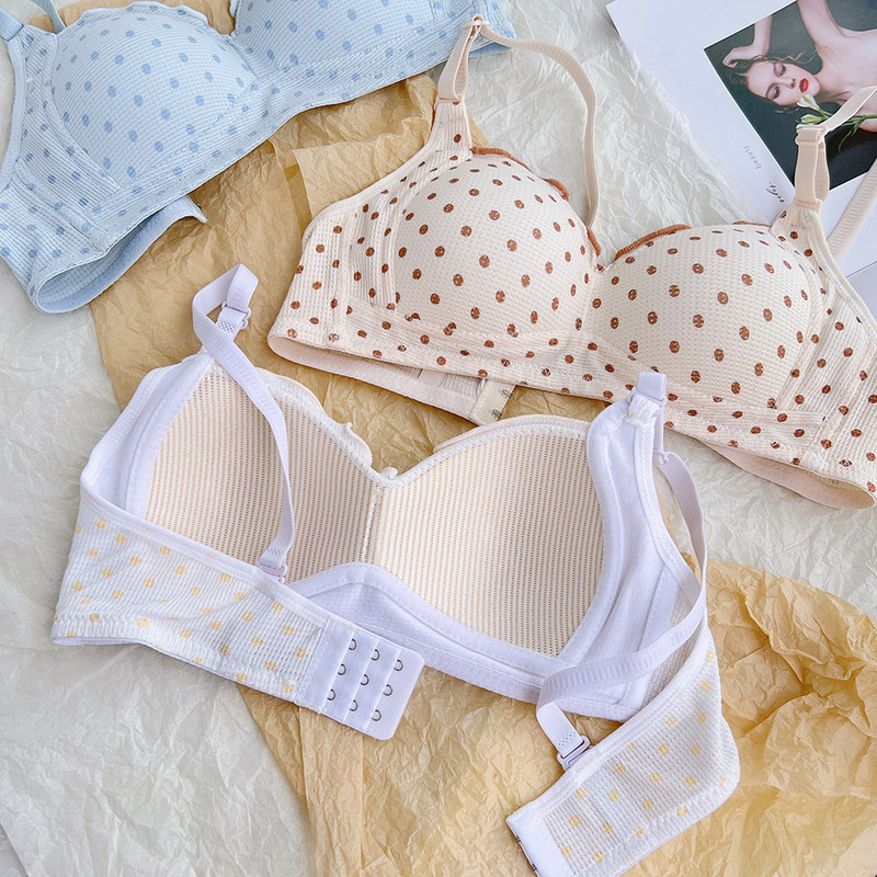 Γυναικείο σουτιέν χωρίς ραφές, σέξι μοτίβο με κουκκίδες Εσώρουχα που αναπνέουν λεπτό, αντιχαλαρωμένο γιαπωνέζικα γλυκά και χαριτωμένα κορίτσια Μαθητές