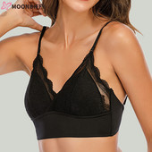 Bralette fără spate Deep U Sutien sexy din dantelă Triunghiular moale fără cusături Lenjerie de corp femeie cu spate jos Sutiene transparente Biustonosz Tank Tops