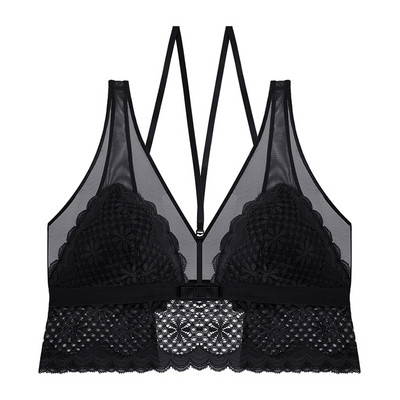 VANZTINA naiste rinnahoidja Seksikas pits Naiste aluspesu juhtmeta Bralette läbipaistev Crop Top rinnahoidja ilma raamita Erotic Lingerie BH