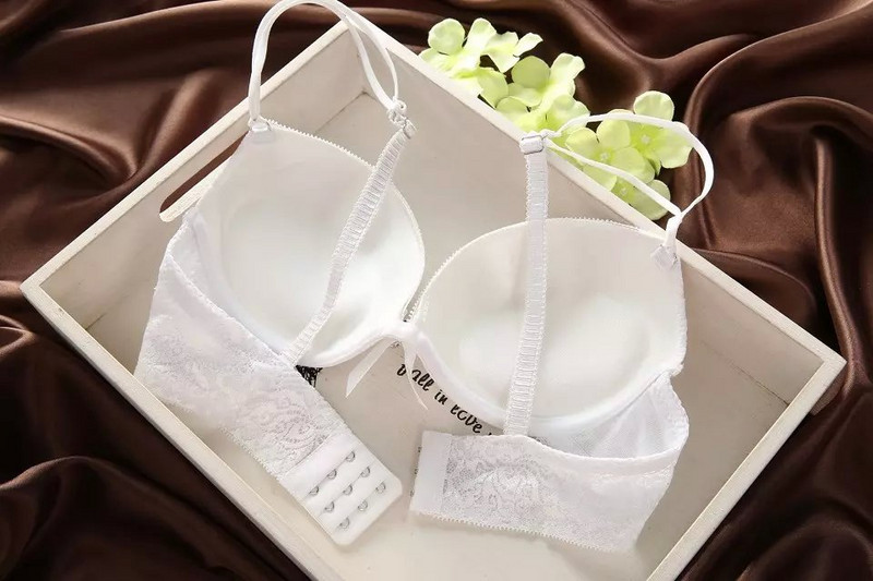 2021Fanshion Γυναικεία Σετ σουτιέν Lady Cute Sexy Εσώρουχα Σετ σουτιέν με δαντέλα κέντημα σατέν με εσώρουχα Big Cup Μέγεθος BC 70-80 Μαύρο