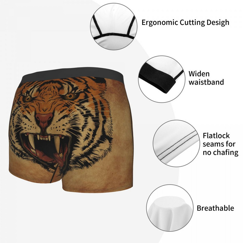 Boxershorts Set chiloți confortabili pentru bărbați Lenjerie intimă Vintage Tiger Bărbați Boxer
