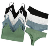 2 τμχ Σετ σουτιέν με επένδυση Γυναικεία Σέξι G-String χωρίς ραφές σετ εσωρούχων που αναπνέουν Push Up Εσώρουχα Αθλητικό γιλέκο σουτιέν Top Breif Σετ