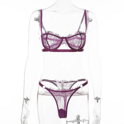 Yimunancy Δαντελένιο Σετ σουτιέν 14 χρωμάτων Γυναικείο Floral Διαφανές Σουτιέν Εσωρούχο + Σετ Εσώρουχα Εσώρουχα Μόδα Σέξι Εσώρουχα