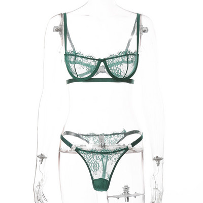 Yimunancy Δαντελένιο Σετ σουτιέν 14 χρωμάτων Γυναικείο Floral Διαφανές Σουτιέν Εσωρούχο + Σετ Εσώρουχα Εσώρουχα Μόδα Σέξι Εσώρουχα