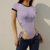 Body sexy cu mâneci scurte Top femei Toamna Bodycon Combi scurt pentru femeie cu decolteu în V Body negru pentru femei de vară dintr-o singură piesă