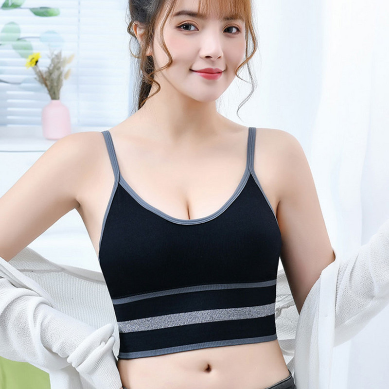 Γυναικεία Tank Crop Top Αθλητικό Σουτιέν Καμισόλα Εσώρουχα Fitness Top Seamless Yoga σουτιέν Ασύρματο Bralette Push Up σουτιέν